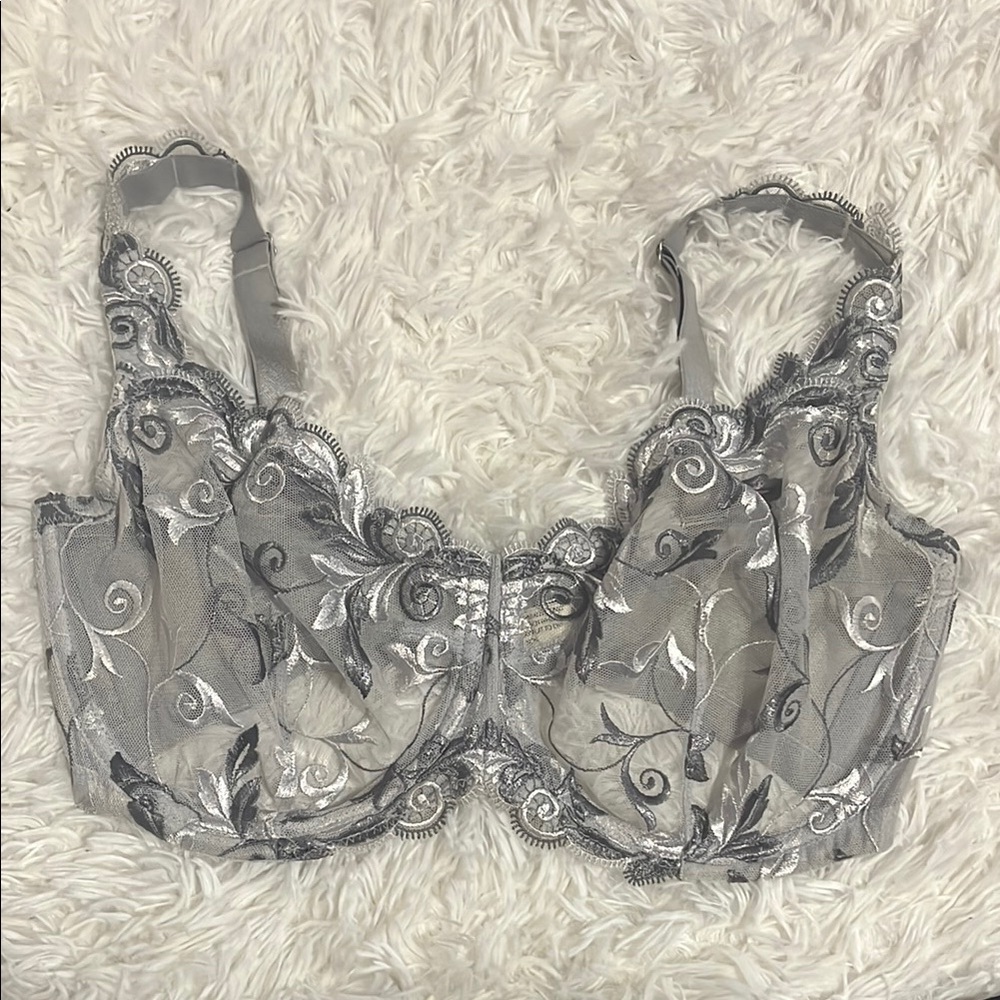 Soma Elegant Sheer Lace Bra - Gray